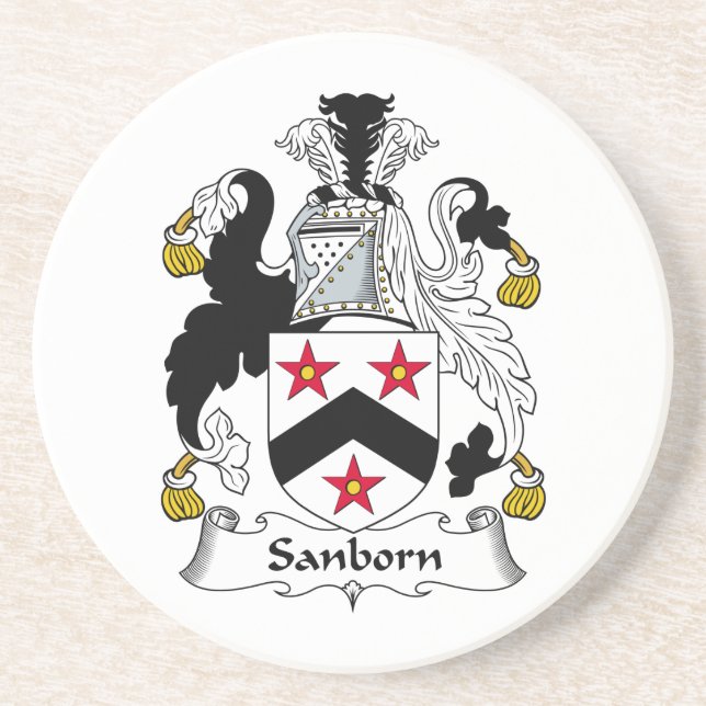 Sanborn Familienwappen Getränkeuntersetzer (Vorne)