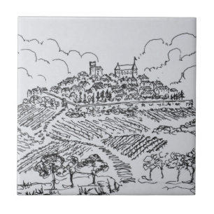 Sancerre-Weinberge   Loire-Tal, Frankreich Fliese