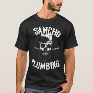 Sancho Lay Pipe Tag und Nacht Klempner Schädel sei T-Shirt
