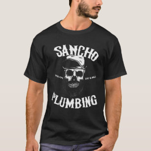Sancho Lay Pipe Tag und Nacht Klempner Schädel sei T-Shirt