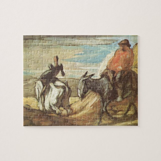 Sancho Panza, Don Quichote durch Honore Daumier Puzzle (Horizontal)