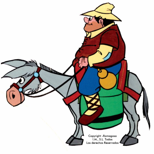 SANCHO PANZA U. RUCIO FOTOSKULPTUR MAGNET (Vorne)