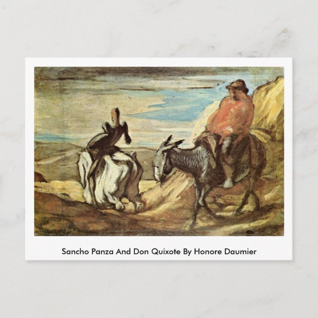 Sancho Panza und Don Quixote von Honore Daumier Postkarte (Vorderseite)