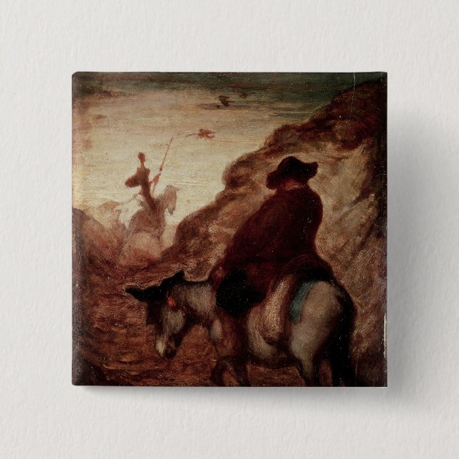 Sancho und Don Quichote, 19. Jahrhundert Button (Vorderseite)