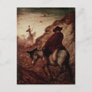 Sancho und Don Quixote, 19. Jahrhundert Postkarte