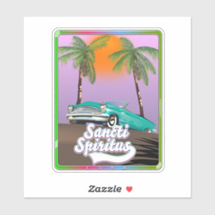 Sancti Spiritus Kuba Reiseplakat. Aufkleber