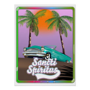 Sancti Spiritus Kuba-Reiseposter. Poster