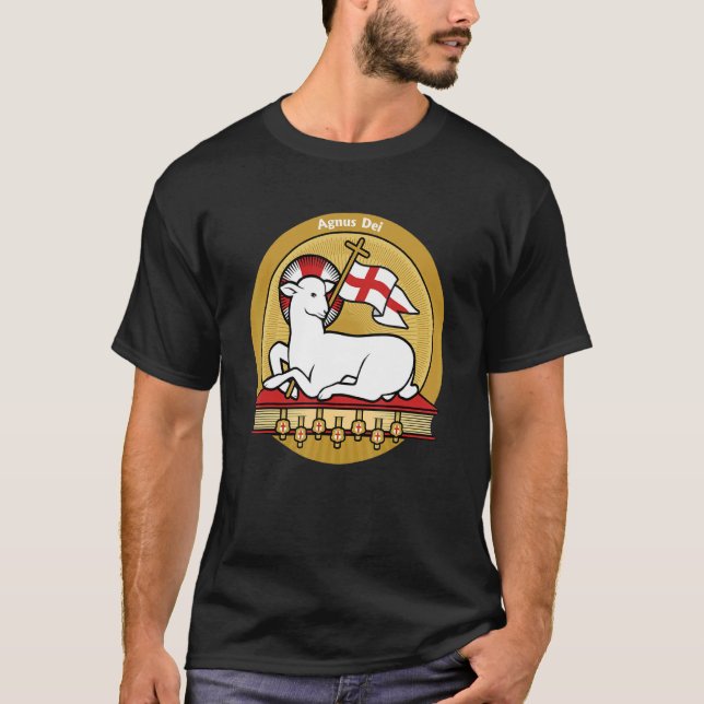 Sanctus Agnus Dei Lamb Gott Traditioneller lateini T-Shirt (Vorderseite)
