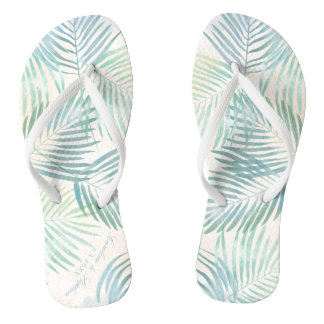 Sand and and Palms Beach Wedding Brautparty Flip Flops
