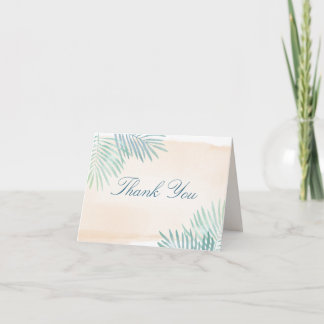 Sand and and Palms Beach Wedding Foto Dankeskarte