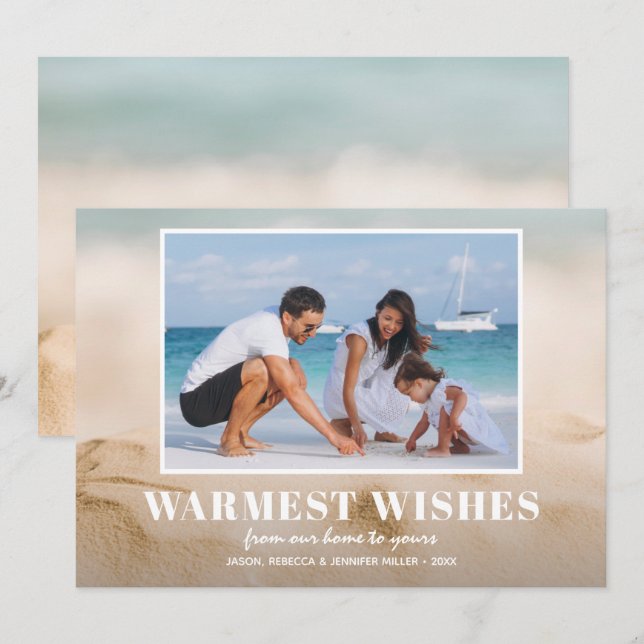 Sand and and Sea Beach Foto Weihnachten (Vorne/Hinten)