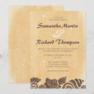 Sand and and Seashells/Beach Hochzeit Einladung