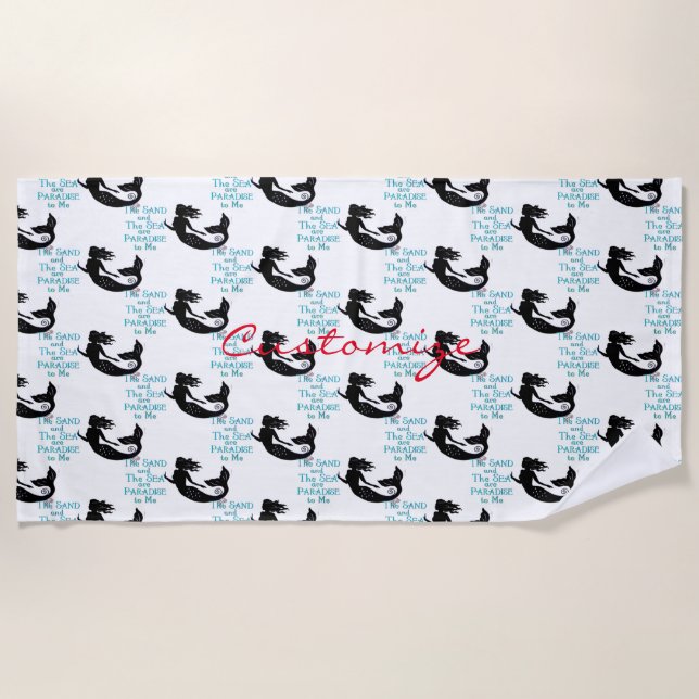 Sand and Sea Beach Mermaid Thunder_Cove Strandtuch (Vorderseite)