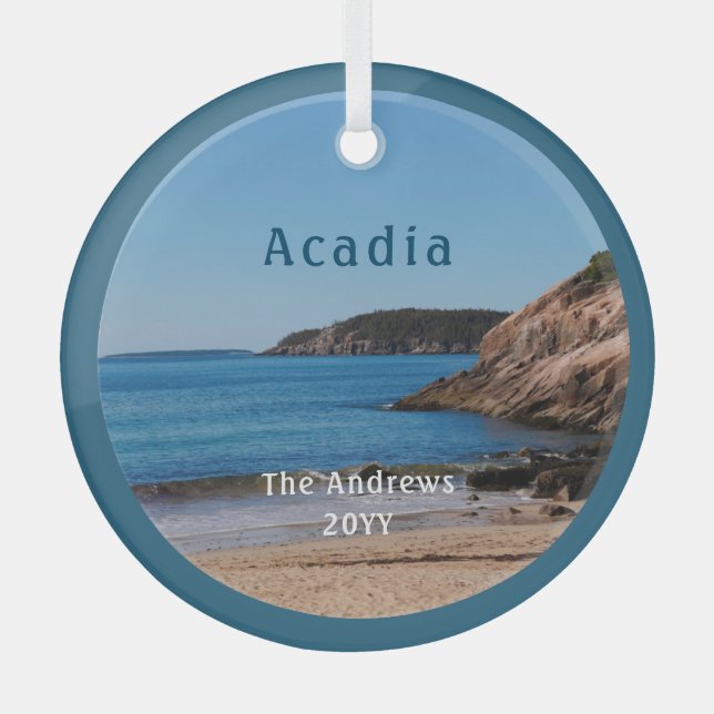 Sand Beach Acadia Nationalpark Ornament Aus Glas (Vorderseite)