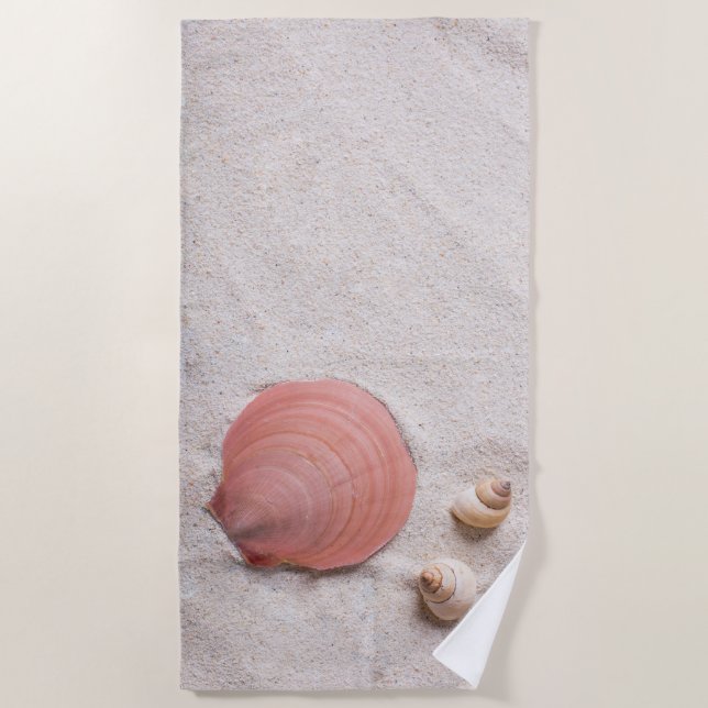 Sand Beach Muscheln Strandtuch (Vorderseite)