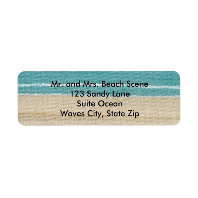 Sand Beach Ocean Waves Scene Address Labels (Vorne)