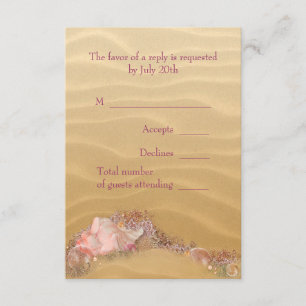 Sand Beach Seashells Beach Wedding UAWG RSVP Karte