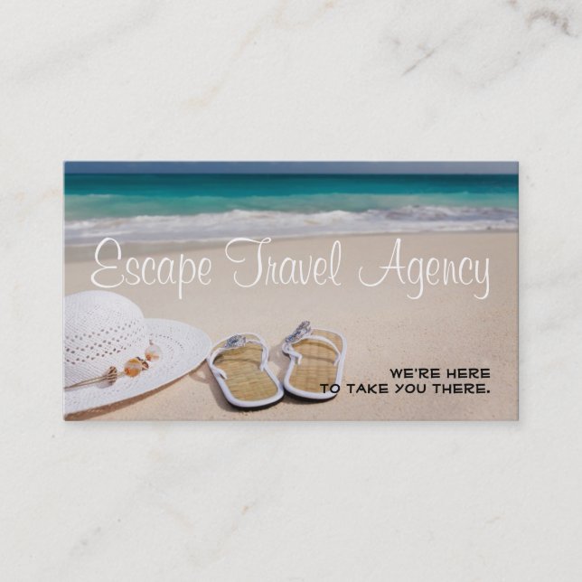 Sand Beach Travel Agency Agent Business Card Visitenkarte (Vorderseite)
