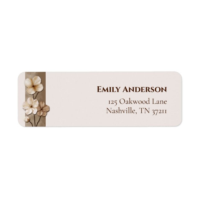 Sand-Beige-Handgezeichnetes-Blumen-Botanisches-Rüc (Vorne)