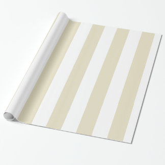 Sand Beige White Huge Stripes Geschenkpapier