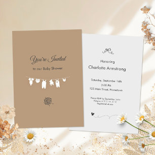 Sand Boho Minimalistische Babyparty Einladung