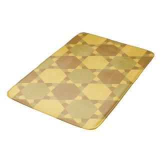Sand Brown Star Optical Illusion Muster Badematte