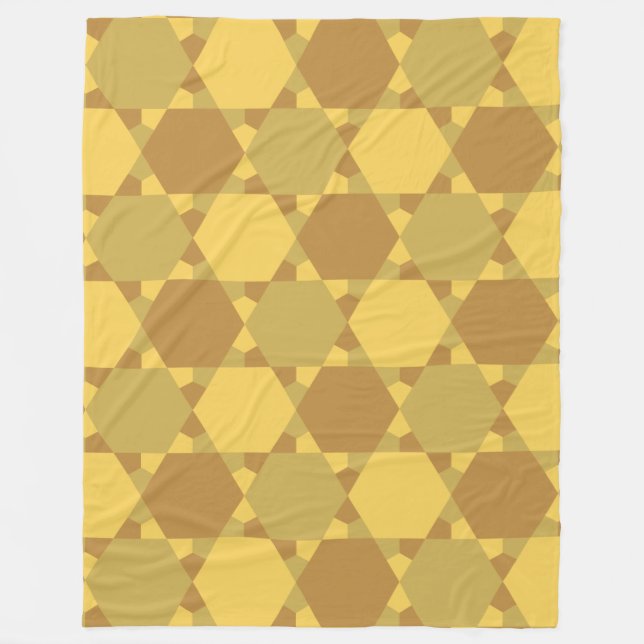 Sand Brown Star Optical Illusion Muster Fleecedecke (Vorderseite)