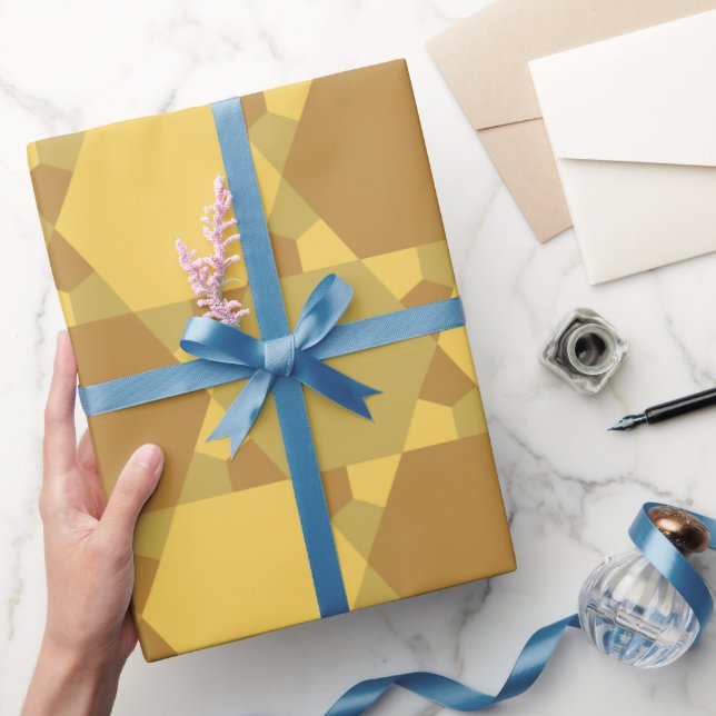 Sand Brown Star Optical Illusion Muster Geschenkpapier (Schenken)