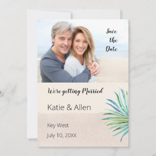 Sand Brush Stroke Beige Foto Save the Date