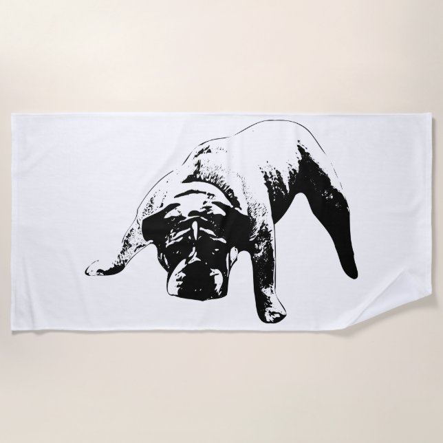 Sand, Bulldog Strandtuch (Vorderseite)