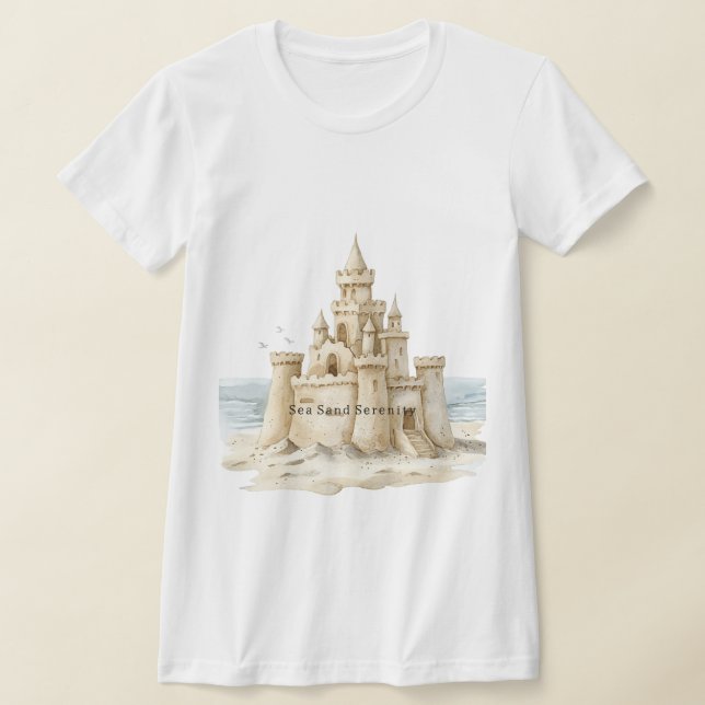 Sand Castle Beach Sea Sand Serenity T-Shirt (Ablage )
