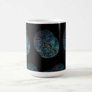 Sand Dollar Abstrakt Künstlerisch Blue Black Gift  Kaffeetasse