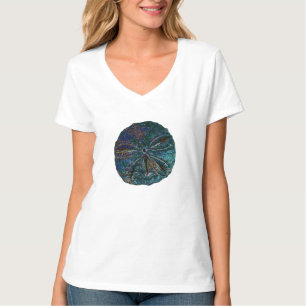 Sand Dollar Abstrakt Künstlerisch Blue Modern Gesc T-Shirt