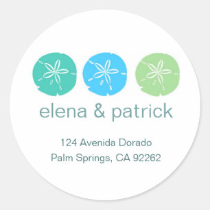 Sand Dollar Address Labels Runder Aufkleber