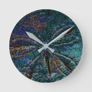 Sand Dollar Art Abstrakt Blue Muster Geschenk Gefa Runde Wanduhr
