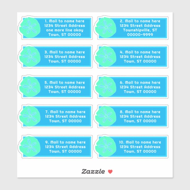 Sand Dollar Art individuelle Adressenadressen Mail Aufkleber (Blatt)