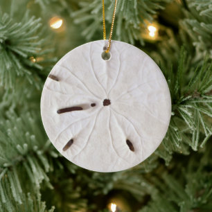 Sand Dollar Beach Coasty White Round Trendy Cool Keramik Ornament