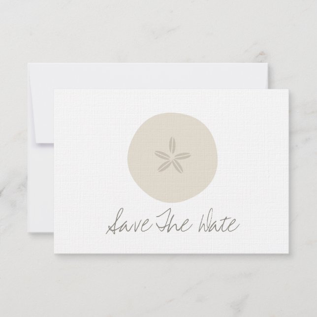 Sand Dollar Beach Hochzeit Save the Date (Vorderseite)
