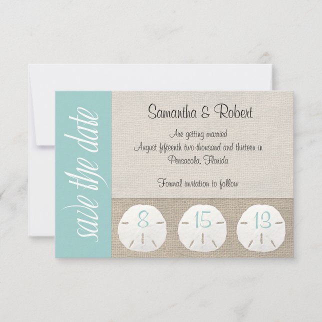 Sand Dollar Beach Hochzeit Save the Date (Vorderseite)