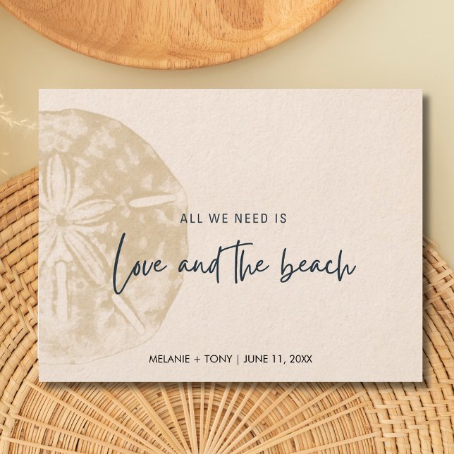 Sand Dollar Beach Hochzeit Save the Date Ankündigungspostkarte (Sand Dollar Beach Wedding Save the Date)
