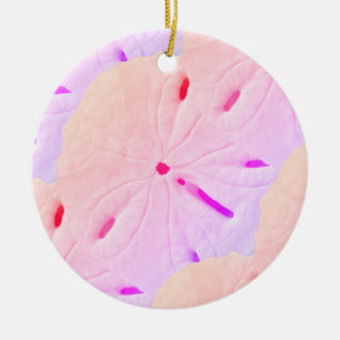 Sand Dollar Beach Pink Lila Ombre Artistic 2020 Keramik Ornament