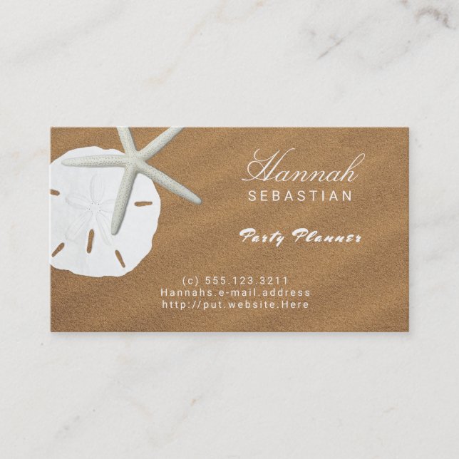 Sand Dollar Beach Sand Beruf Business Card Visitenkarte (Vorderseite)