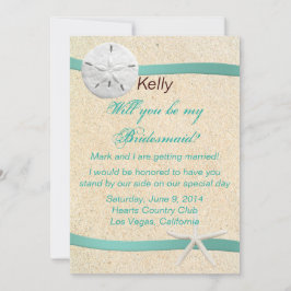 Sand Dollar Beach Wedding Bridesmaid Card Einladung
