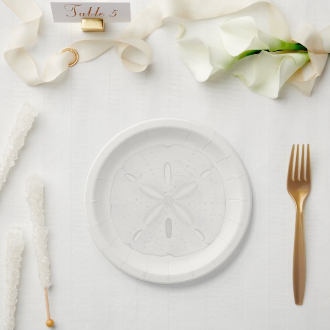 Sand Dollar Beach Wedding Cake Plates Pappteller (Hochzeit)