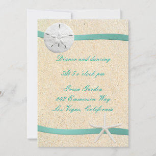 Sand Dollar Beach Wedding Empfang Card Einladung