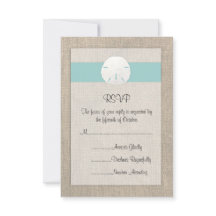 Sand Dollar Beach Wedding RSVP Card