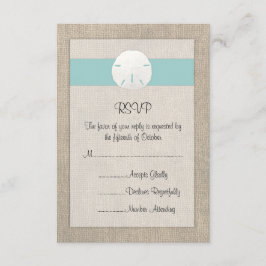Sand Dollar Beach Wedding RSVP Card Karte