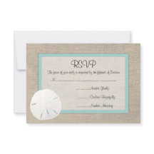 Sand Dollar Beach Wedding RSVP Karte