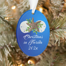 Sand Dollar Blue Christmas Vacation Keepake Ornament