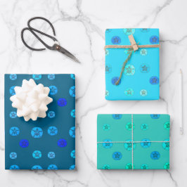 Sand Dollar Blue Geschenkpapier Set